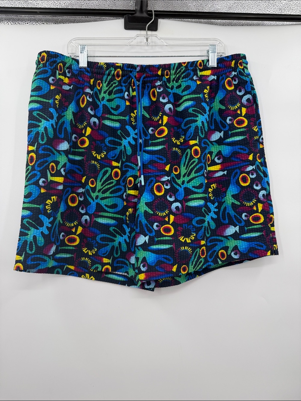 Rsvlts seersucker rad reef fishes shorts 2xl